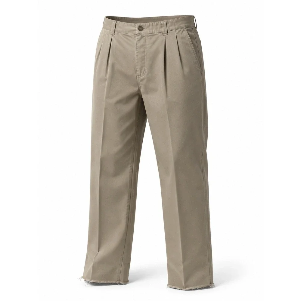 Vtg Deadstock Nike Playerpant Mens 36 Khaki Pleated Pant Unhemmed 152617-235 NWT